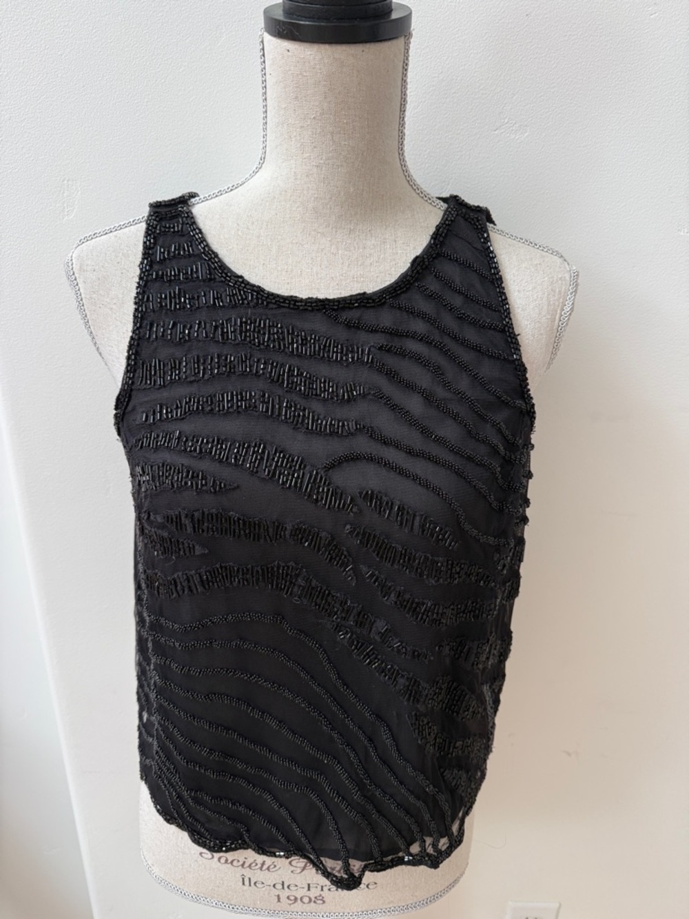 Walter Baker Black Beaded Sleeveless Tank,S, EUC